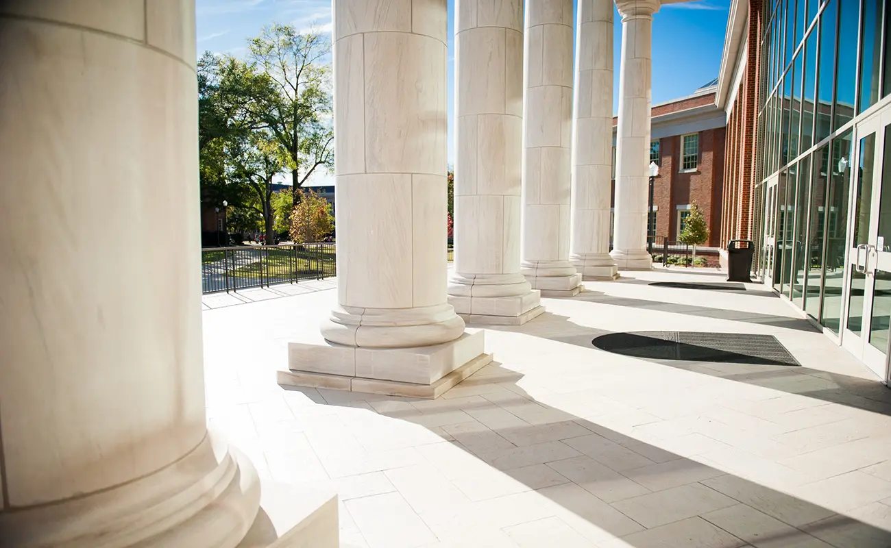 UA Student Center pillars